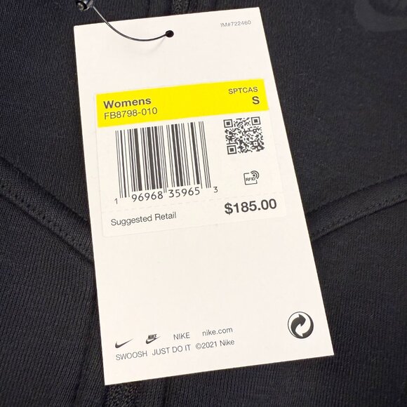 MSRP$ 185 Women's Small - NIKE Sportswear Tech Fleece Windrunner Jumpsuit-Black - Picture 5 of 13